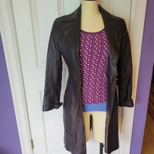 Brown Guess 100% leather trench